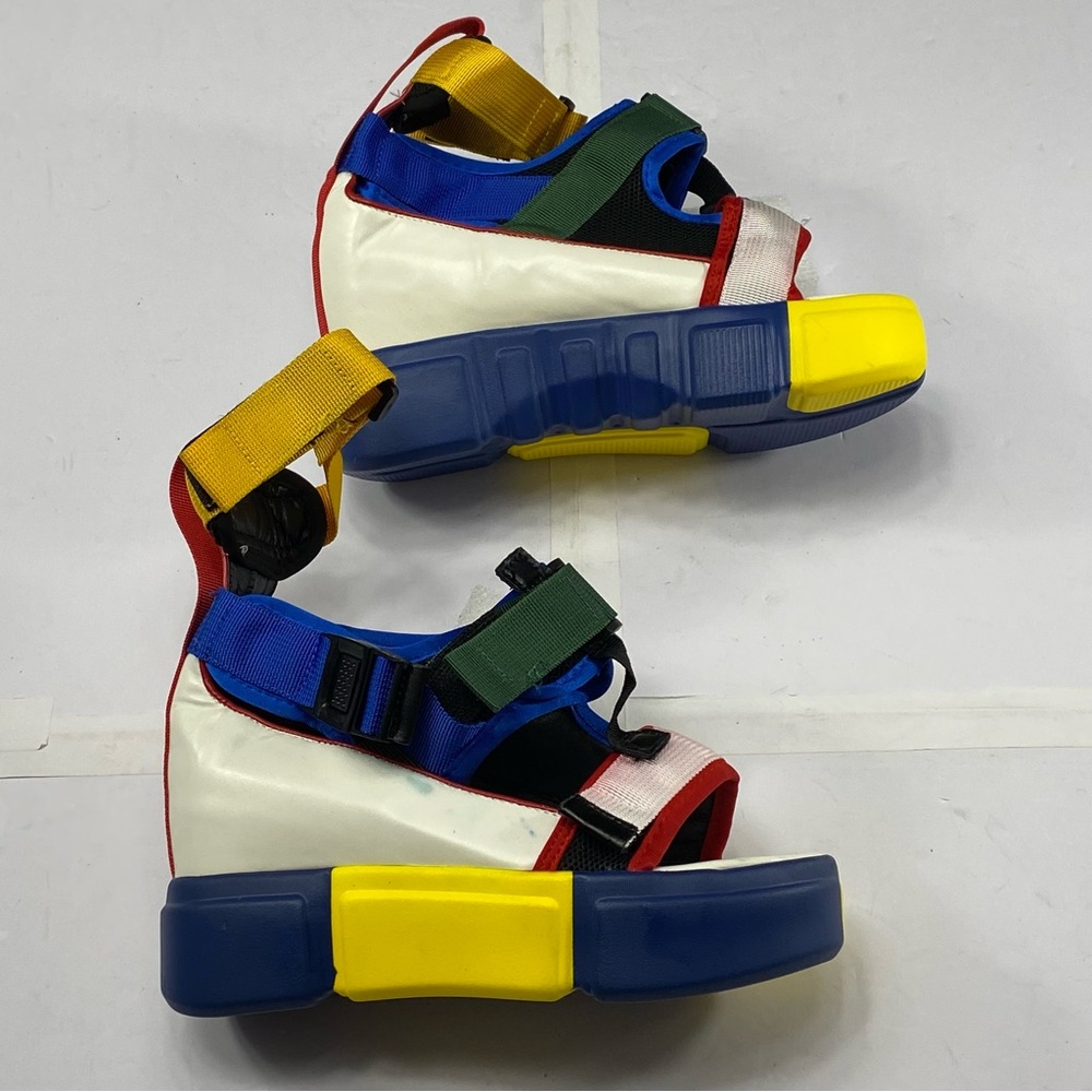 Multicolor Platform Sport Sandals – Bold Colorblock Women's Sandals